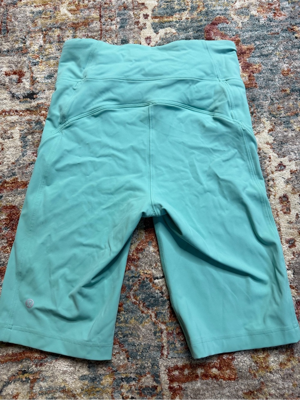 Lululemon Aqua High-Waist Athletic Bike Shorts